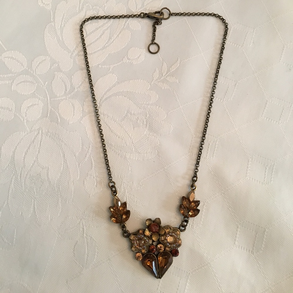 Michael Negrin Necklace with Brown Floral Gems